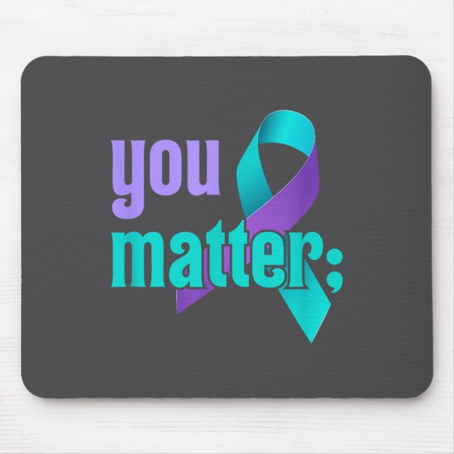 Mousepad You Suicide Prevention Awareness Teal Purple Rainb (Frente)