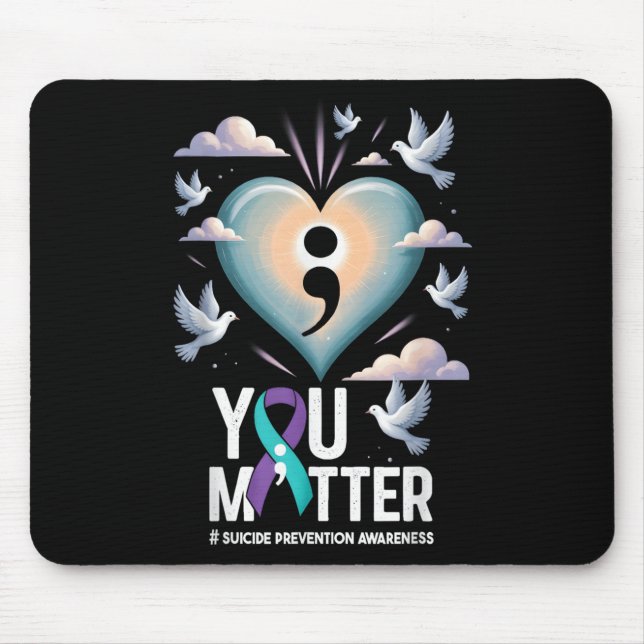 Mousepad You Suicide Prevention Week Mental Health Awarenes (Frente)
