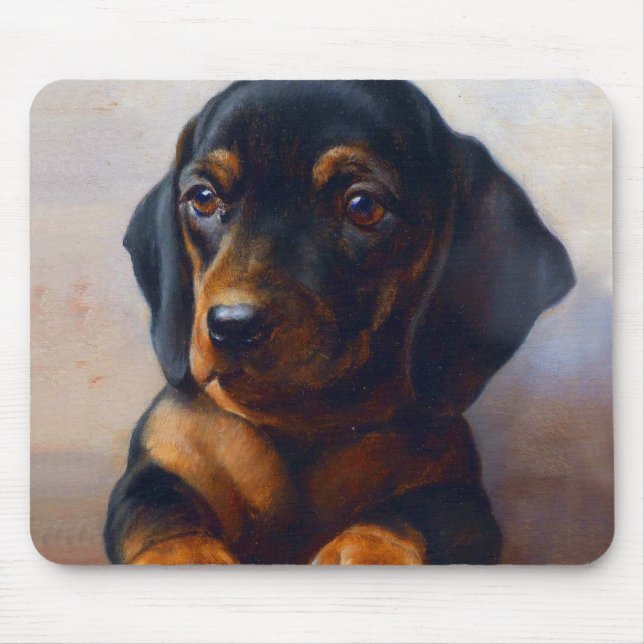 Mousepad Young Dachshund por Carl Reichert (Frente)
