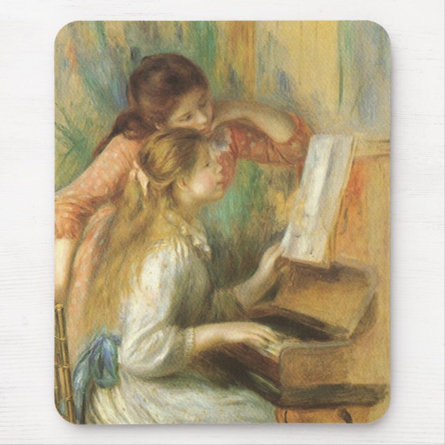 Mousepad Young Girls in Piano por Pierre Renoir (Frente)