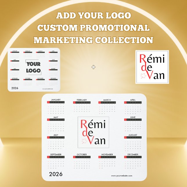 Mousepad Your Logo Custom Business Marketing 2026 Calender (Criador carregado)