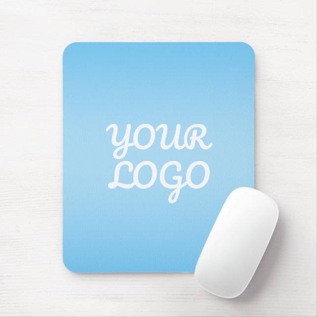 Mousepad Your Logo & Modern Simple Ombre | Light Blue (Com mouse)