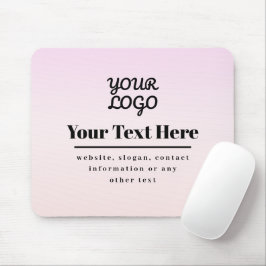 Mousepad Your Logo & Text | Pink & Peach Ombre