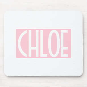 Mousepad Your Name Bold White Text on Light Pink