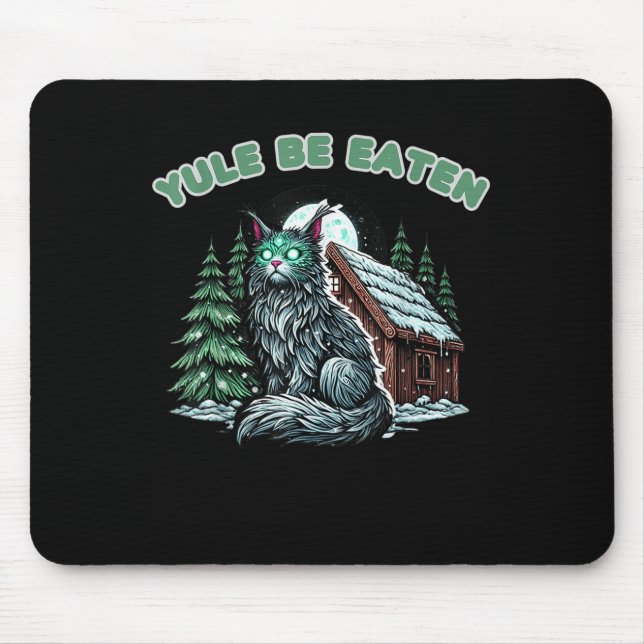 Mousepad Yule Be Eaten Yule Christmas Cat Jolakotturinn Ice (Frente)