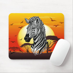 Mousepad Zebra African Savanna Wild Animal