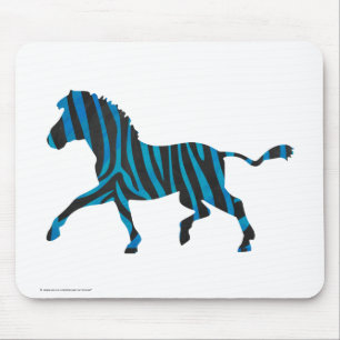 Mousepad Zebra Black e Blue Silhouette