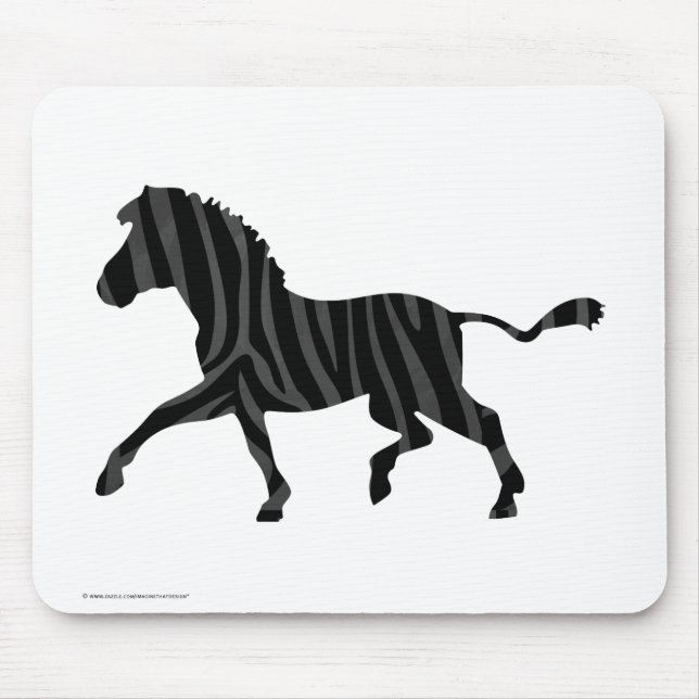 Mousepad Zebra Black e Cinza Silhouter (Frente)