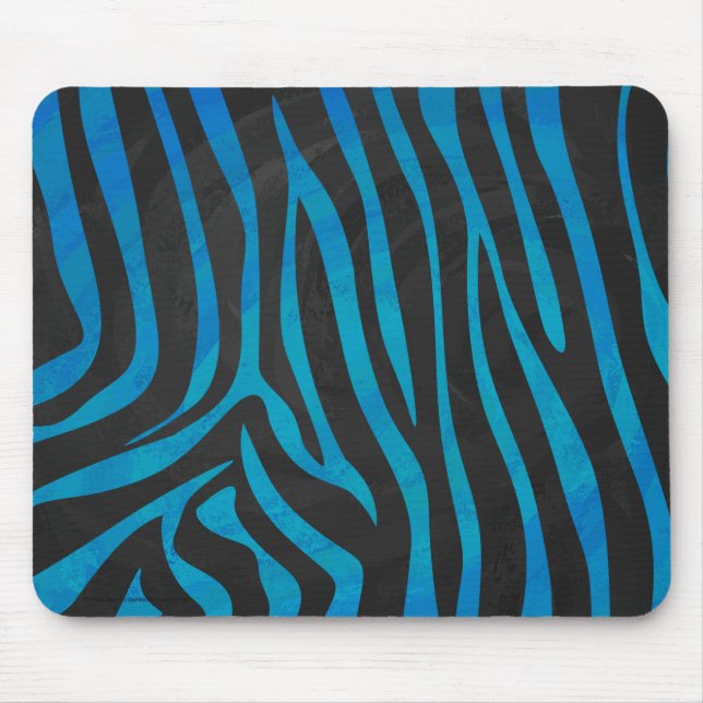 Mousepad Zebra Blue e Black Impressão (Frente)