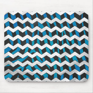 Mousepad Zebra Chevron Preto e Azul