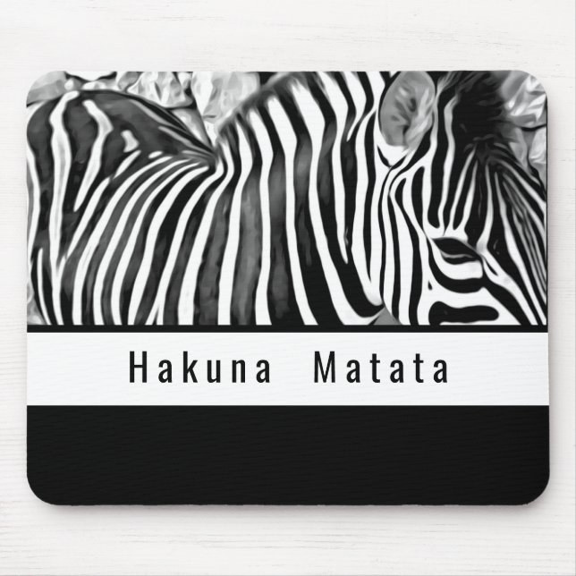 Mousepad Zebra close up em preto e branco (Frente)