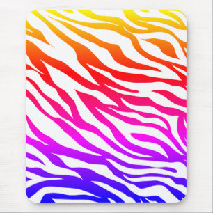 Mousepad Zebra com tiras de pele multicoloridas Padrão- 221