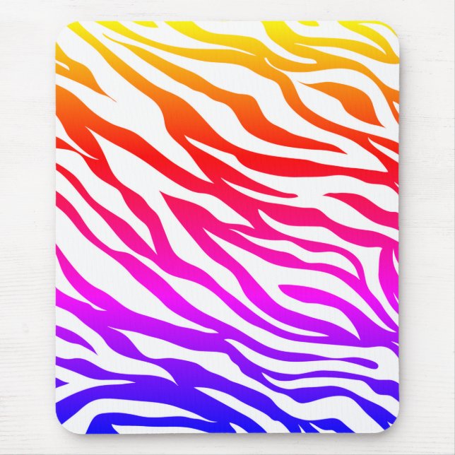 Mousepad Zebra com tiras de pele multicoloridas Padrão- 221 (Frente)