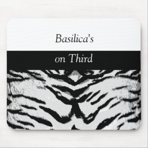 Mousepad Zebra Contemporânea Stripe Preto e Branco