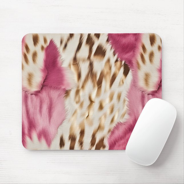 Mousepad Zebra Dourada Rosa na moda (Com mouse)