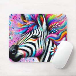 Mousepad Zebra Floral Rosa-Rosa-Rosa-Rosa-Cinzenta Verde-Ma
