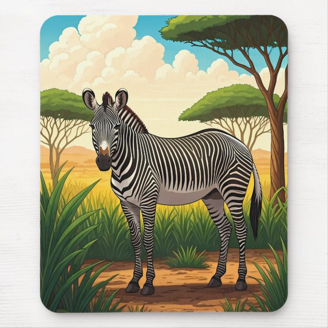 Mousepad Zebra in African Savannah (Frente)