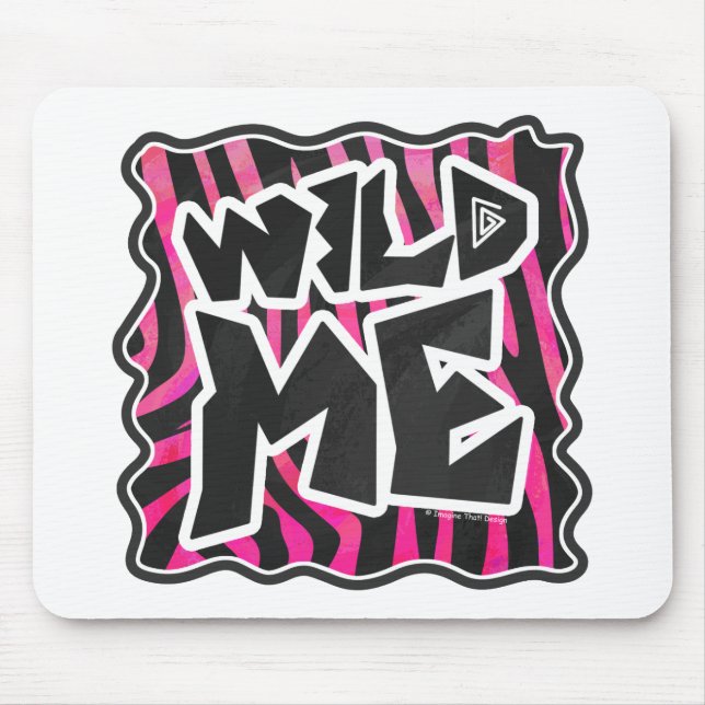 Mousepad Zebra Preta e Rosa Quente (Frente)