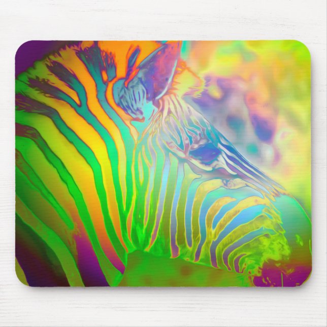 Mousepad Zebra Psicodélica da Vida Selvagem (Frente)