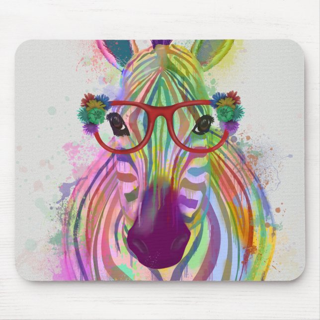 Mousepad Zebra Rainbow Splash (Frente)