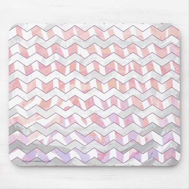 Mousepad Zebra Rosa e White Chevron (Frente)