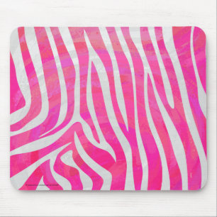 Mousepad Zebra, rosa-quente e Impressão branco