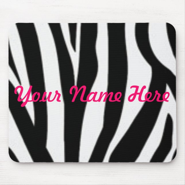 Mousepad zebra, seu nome aqui (Frente)