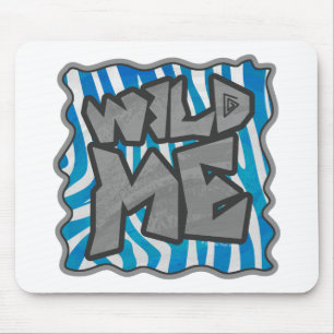 Mousepad Zebra Silhouette Design azul e branco