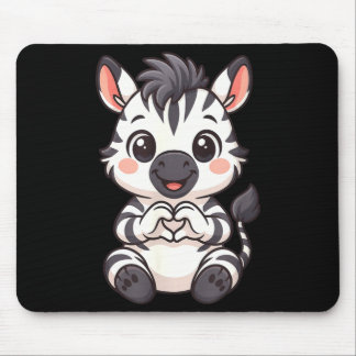 Mousepad Zebra with heart women girls kids heart cute zebra