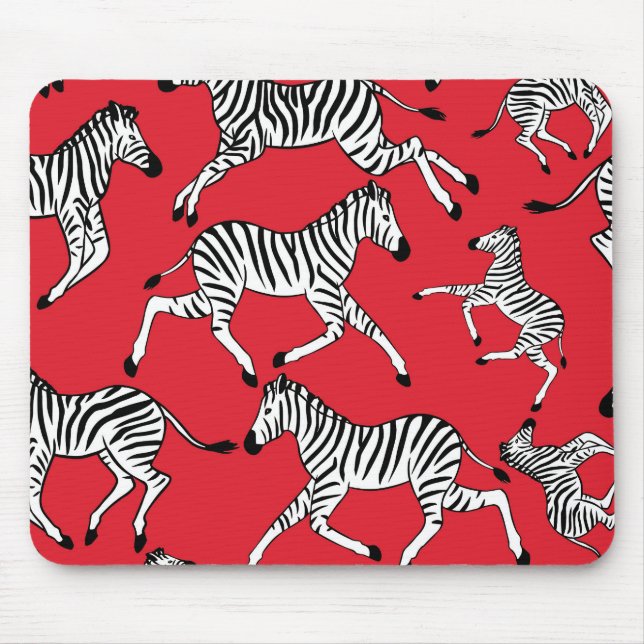 Mousepad Zebras, Mouse Vermelho (Frente)