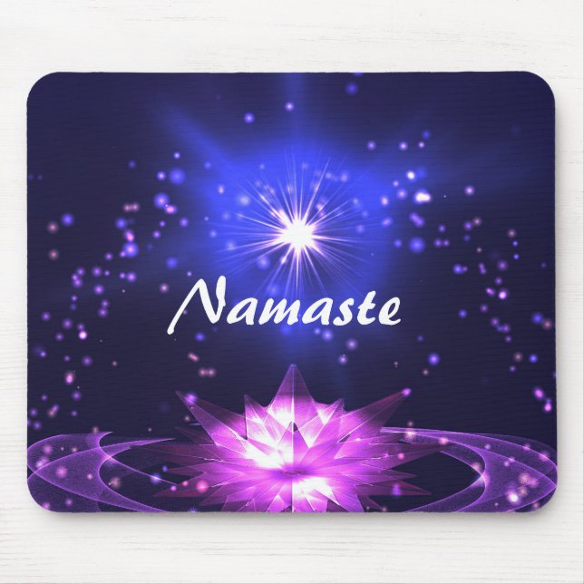 Mousepad Zen Yoga Purple Crystal Lotus & Star (Frente)