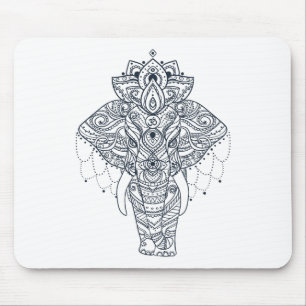 Mousepad Zentangle inspirou o elefante