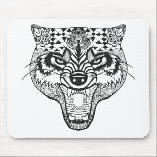 Mousepad Zentangle inspirou o lobo