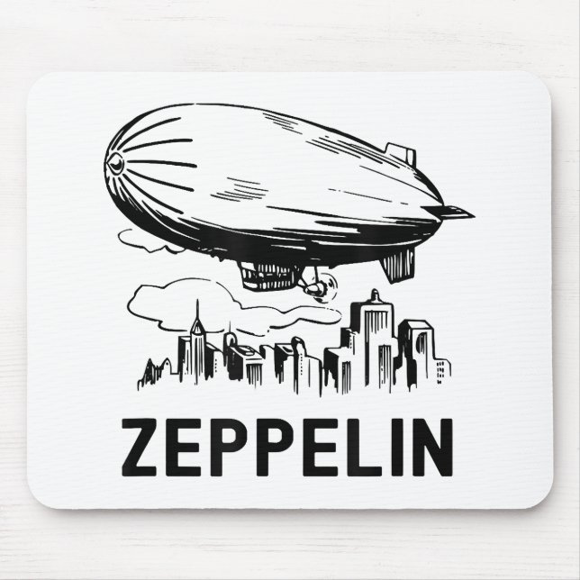 Mousepad Zepelim Vintage Retro - Esboço de Dirigível (Frente)