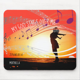 Mousepad Zephaniah 3:17 MEU DEUS CANTA SOBRE MIM Personaliz