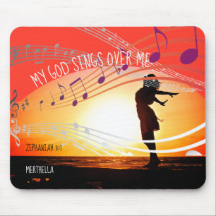 Mousepad Zephaniah 3:17 MEU DEUS CANTA SOBRE MIM Personaliz