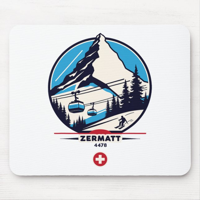 Mousepad Zermatt 4478 - Esquiando no Problemhorn  (Frente)