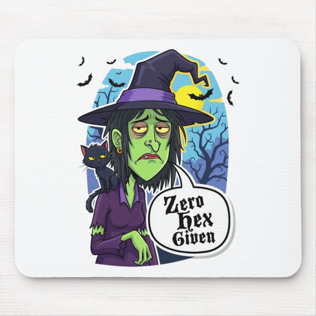 Mousepad Zero Hex Dando Engraçada Bruxa de Halloween Teto (Frente)