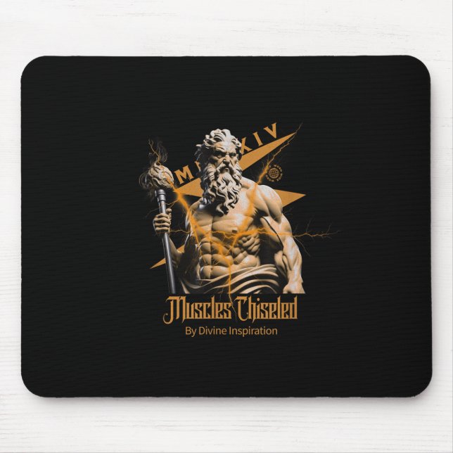 Mousepad Zeus Greek Gods Thunder Mythology Gym Fitness Moti (Frente)