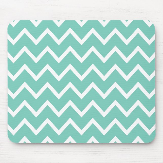 Mousepad Ziguezague Chevron de turquesa (Frente)