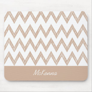 Mousepad Ziguezagues na moda de Tan Chevron do lápis com