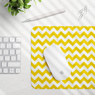 Mousepad Zigzag Amarelo, Chevron Amarelo, Padrão Geométrico