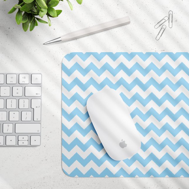 Mousepad Zigzag Azul, Chevron Azul, Padrão Geométrico (Criador carregado)