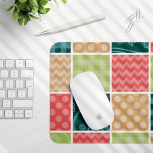 Mousepad Zigzag, Chevron, Gingham, Bolinhas, Patchwork