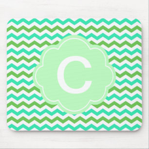 Mousepad Zigzag em chevron verde fresco moderno e tendência