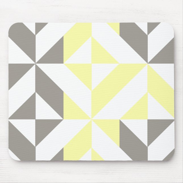 Mousepad ZigZag Geométrico Amarelo e Silver (Frente)
