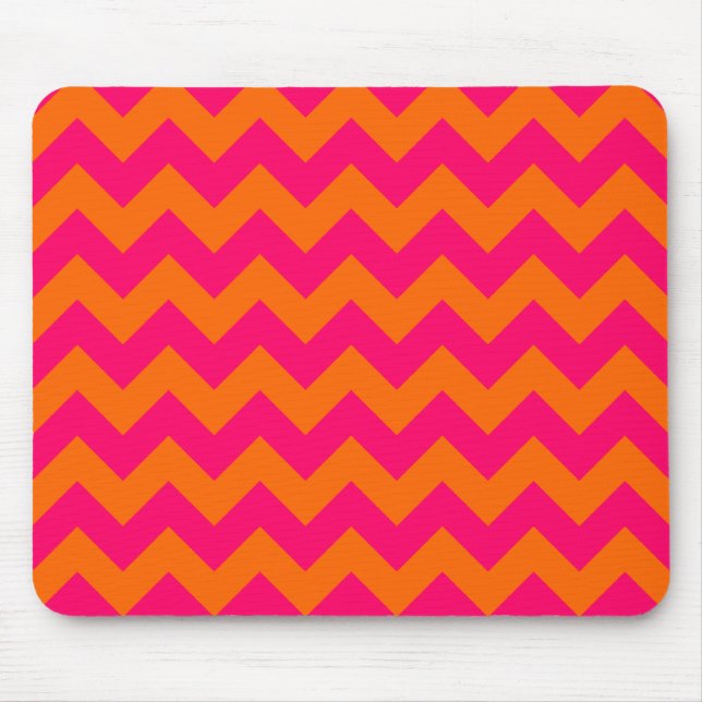 Mousepad Zigzag laranja e rosa (Frente)