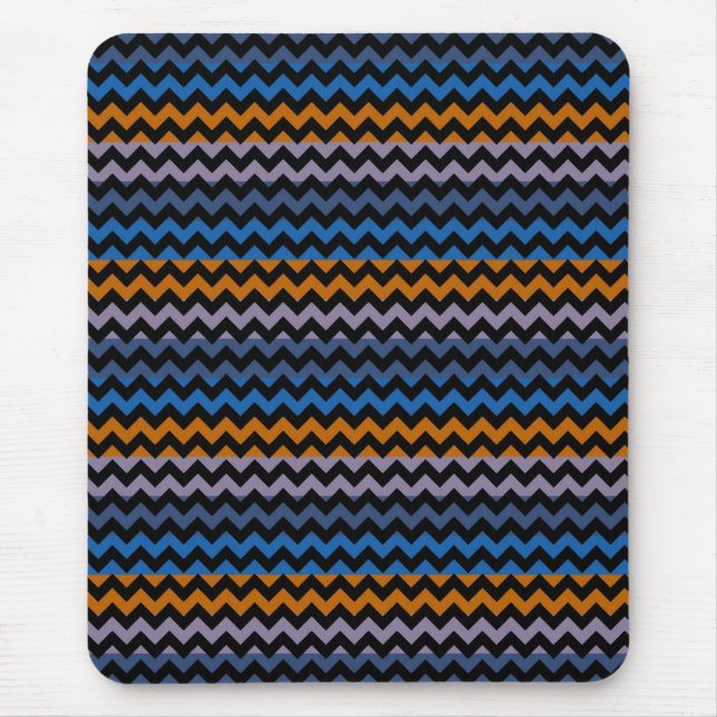 Mousepad Zigzag preto-laranja (Frente)