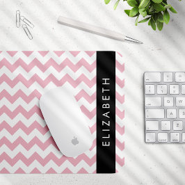 Mousepad Zigzag Rosa, Chevron Rosa, Padrão Onda, Seu Nome