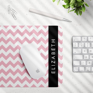 Mousepad Zigzag Rosa, Chevron Rosa, Padrão Onda, Seu Nome